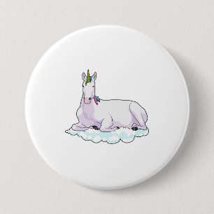 Unicorn over cloud ronde button 7,6 cm
