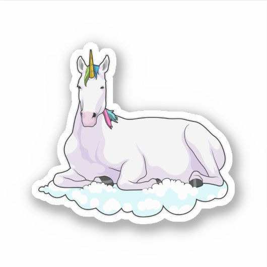 Unicorn over cloud sticker (Voorkant)