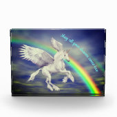 Unicorn over regenboogdromen Inspirerend Fotoblokken (Voorkant)