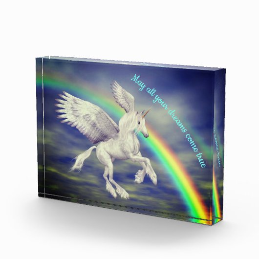 Unicorn over regenboogdromen Inspirerend Fotoblokken (Rechts)