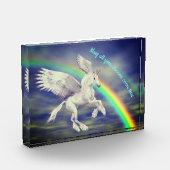 Unicorn over regenboogdromen Inspirerend Fotoblokken (Links)