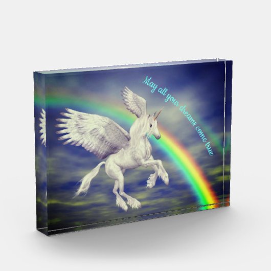 Unicorn over regenboogdromen Inspirerend Fotoblokken (Links)