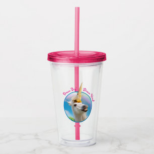 Unicorn-paard en regenboog acryl drinkbeker
