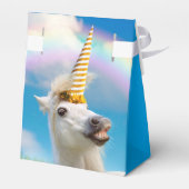 Unicorn-paard en regenboog bedankdoosjes (Achterkant)