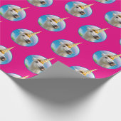 Unicorn-paard en regenboog cadeaupapier (Hoek)