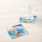 Unicorn-paard en regenboog kartonnen onderzetters (Insitu)