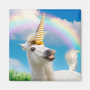 Unicorn-paard en regenboog magneet