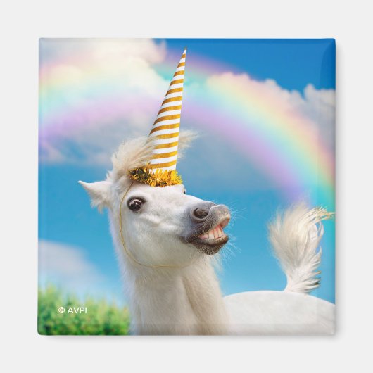 Unicorn-paard en regenboog magneet (Voorkant)