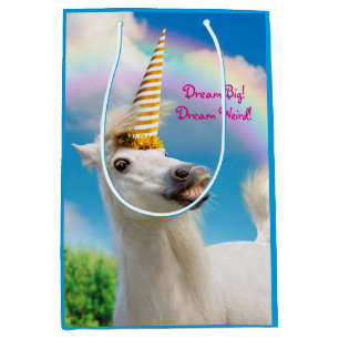 Unicorn-paard en regenboog medium cadeauzakje