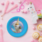Unicorn-paard en regenboog papieren bordje (Feest)