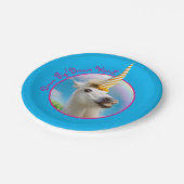 Unicorn-paard en regenboog papieren bordje (Gekanteld)