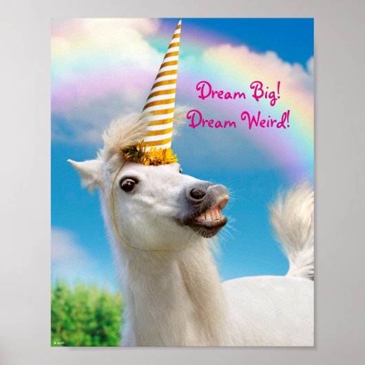 Unicorn-paard en regenboog poster (Voorkant)