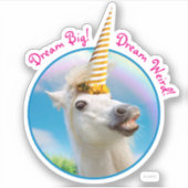 Unicorn-paard en regenboog sticker (Voorkant)