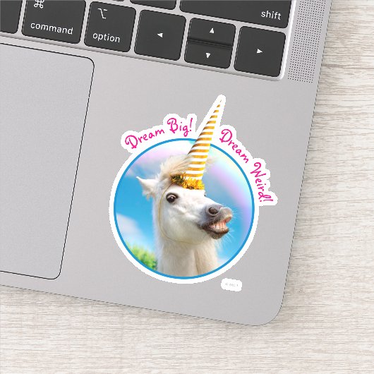 Unicorn-paard en regenboog sticker (Detail)