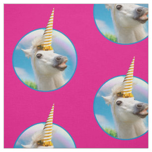 Unicorn-paard en regenboog stof