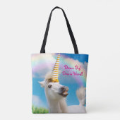 Unicorn-paard en regenboog tote bag (Achterkant)