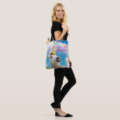 Unicorn-paard en regenboog tote bag (Op model)