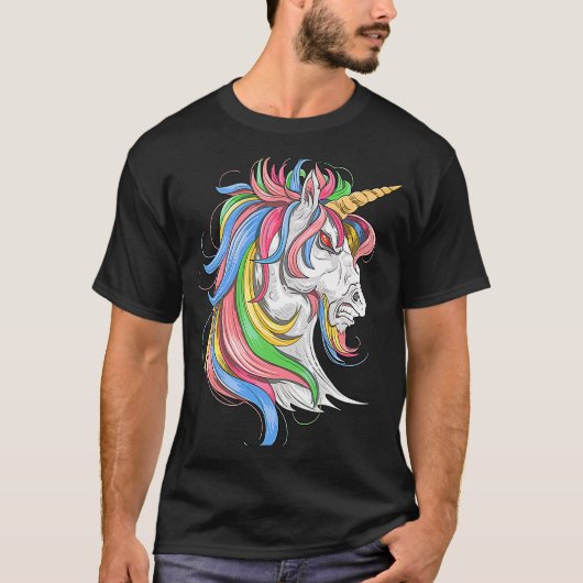 Unicorn paard Halloween T-shirt (Voorkant)