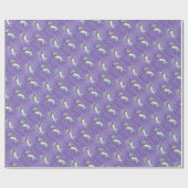 Unicorn Paars Faux Glitter Cadeaupapier (Vlak)
