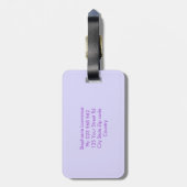 Unicorn Paars Glitter Persoonlijke naam Bagagelabel (Achterkant verticaal)