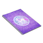 Unicorn Paars Glitter Persoonlijke naam Notitieboek (Rechterzijde)
