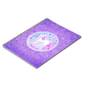 Unicorn Paars Glitter Persoonlijke naam Notitieboek (Linkerzijde)