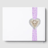 Unicorn Paars Lace Ribbon Wedding Guestbook Gastenboek (Achterkant)