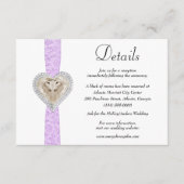 Unicorn Paars Lace Wedding Details Informatiekaartje (Voorkant)