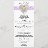 Unicorn Paars Lace Wedding Menu Kaart (Voorkant)