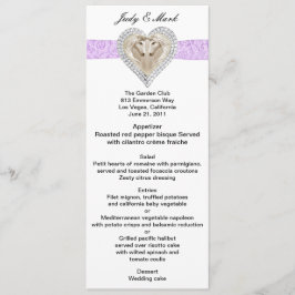 Unicorn Paars Lace Wedding Menu Kaart