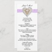 Unicorn Paars Lace Wedding Menu Kaart (Voorkant / Achterkant)