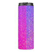 Unicorn Paars roze glitter Personeelsformatie Thermosbeker (Achterkant)