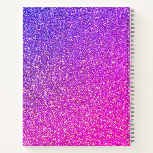 Unicorn Paars Roze Glitter Script Name Journal Notitieboek (Achterkant)