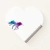 Unicorn paars roze witte monogram script notitieboek (Achterkant)
