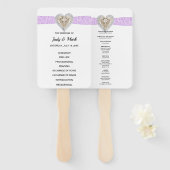 Unicorn Paarse Kant Trouwprogramma Fans Handwaaier (Voorkant en achterkant)