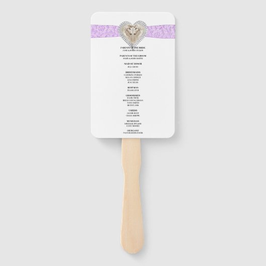 Unicorn Paarse Kant Trouwprogramma Fans Handwaaier (Achterkant)