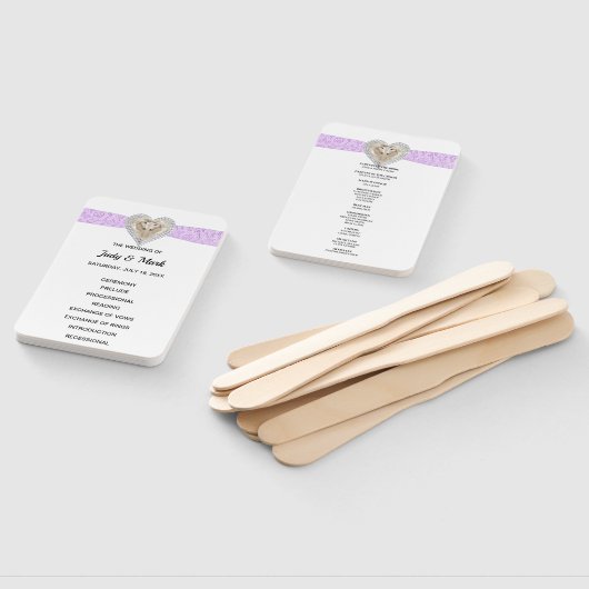 Unicorn Paarse Kant Trouwprogramma Fans Handwaaier (Niet-gemonteerd)