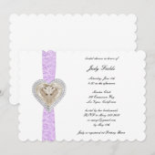 Unicorn Paarse Lace Bridal Shower Kaart (Voorkant / Achterkant)