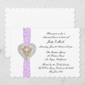 Unicorn Paarse Lace Rehearsal Dinner Invitation Kaart (Voorkant / Achterkant)