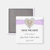 Unicorn Paarse Lace sparen de Datum Magnet (Voorkant / Achterkant)