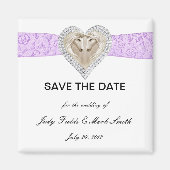 Unicorn Paarse Lace sparen de Datum Magnet (Voorkant)