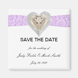 Unicorn Paarse Lace sparen de Datum Magnet