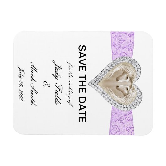 Unicorn Paarse Lace sparen de Datum Magnet Magneet (Horizontaal)