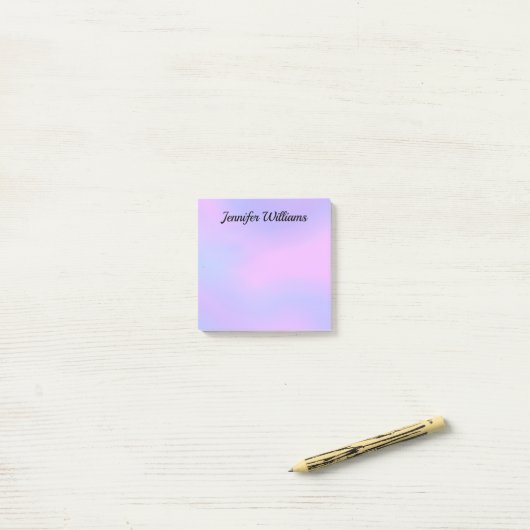 Unicorn Paarse Personaliseer naam Post-it Notes (Op bureau)