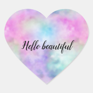 Unicorn Paarse Roze Aqua Blush Heart Hart Sticker