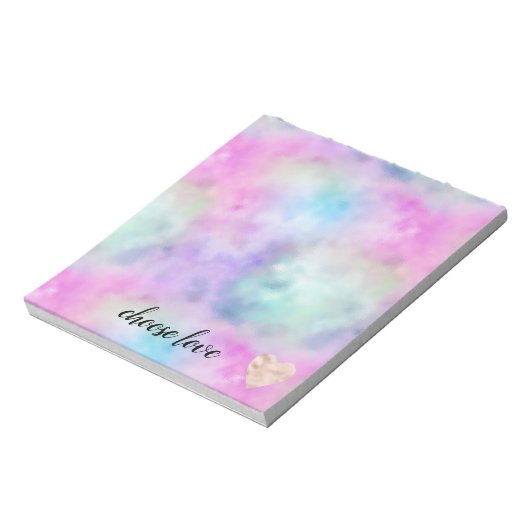 Unicorn Paarse Roze Aqua Blush Heart Notitieblok (Linkerzijde)