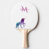 Unicorn paarse witte monogram tafeltennisbatje (Voorkant)