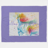 Unicorn Painting volgt uw dromen op de rugzak Fleece Deken (Voorkant (Horizontaal))