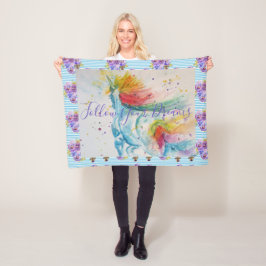 Unicorn Painting volgt uw dromen op de rugzak Fleece Deken