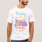 Unicorn Papa van het eerste magische verjaardagsSh T-shirt (Voorkant)